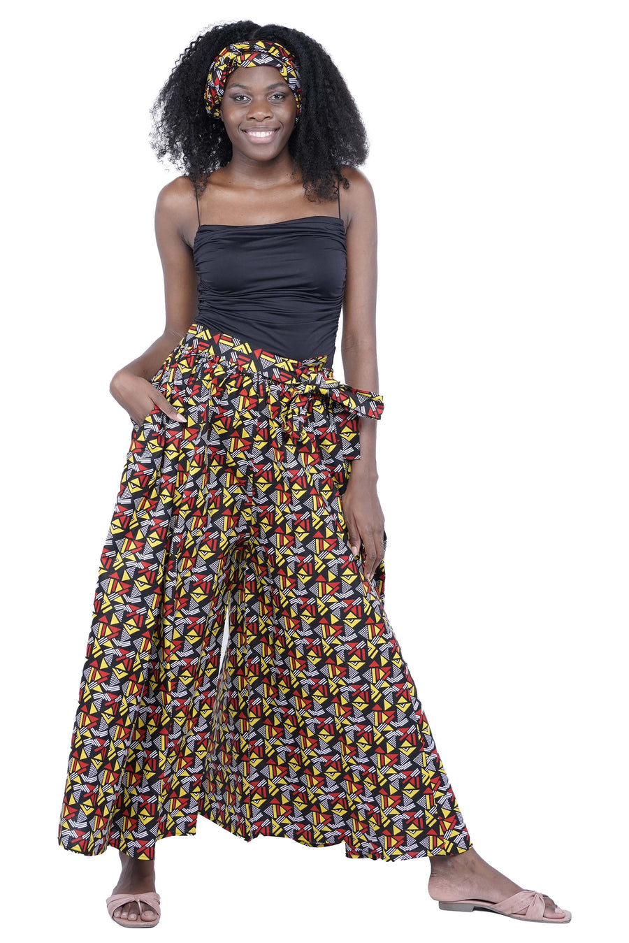 Leg palazzo pant and Headwrap Set -