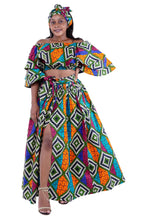 Load image into Gallery viewer, African Crop Top and Slit Skirt Set
