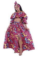 Load image into Gallery viewer, African Crop Top and Slit Skirt Set
