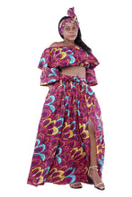 Load image into Gallery viewer, African Crop Top and Slit Skirt Set
