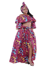 Load image into Gallery viewer, African Crop Top and Slit Skirt Set
