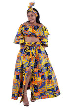 Load image into Gallery viewer, African Crop Top and Slit Skirt Set
