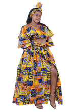 Load image into Gallery viewer, African Crop Top and Slit Skirt Set
