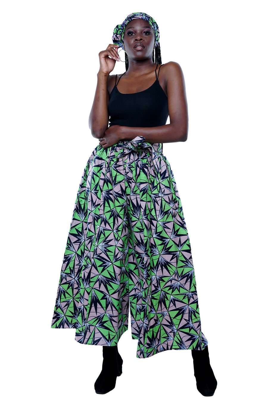 Wide Leg palazzo pant and Headwrap Set -