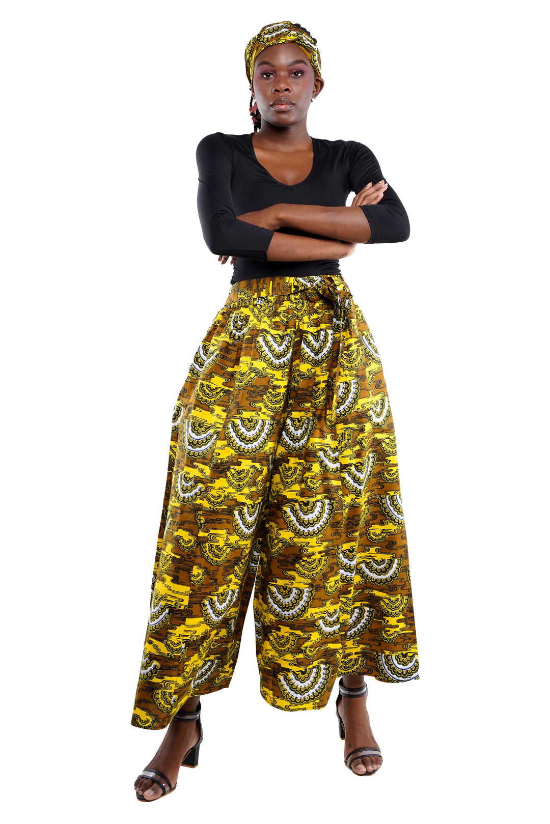 Wide Leg palazzo pant and Headwrap Set -