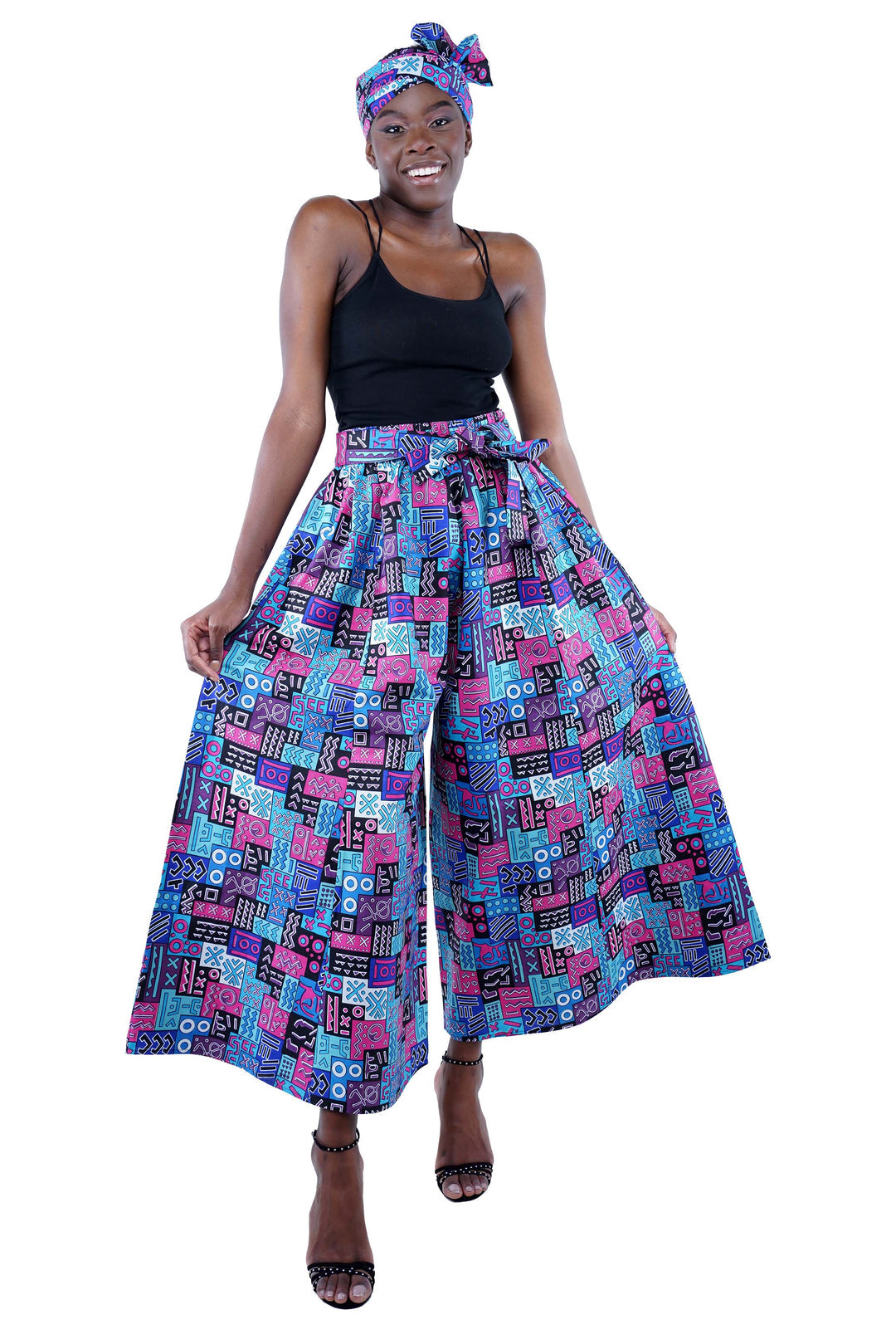 Wide Leg palazzo pant and Headwrap Set -