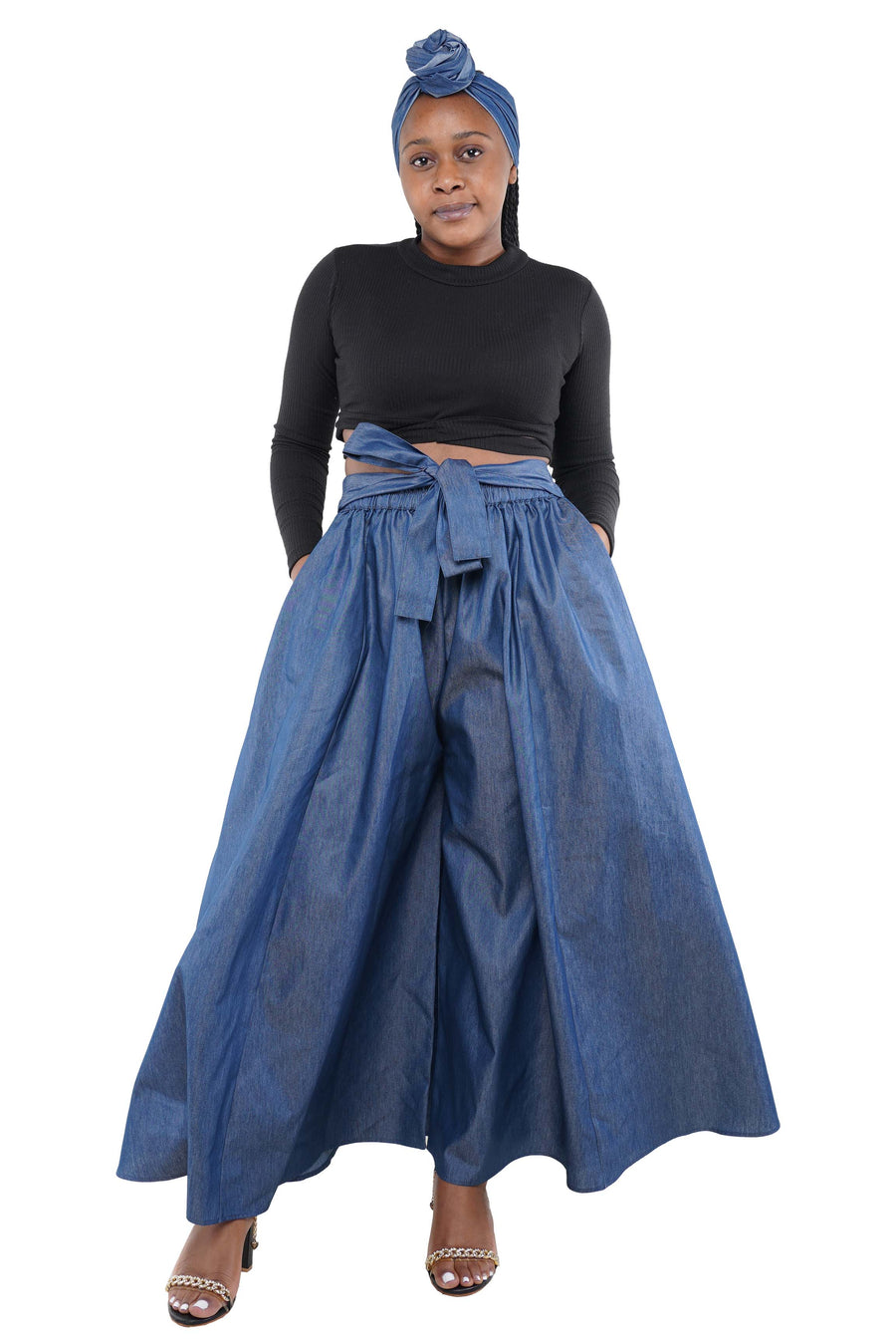 Wide Leg palazzo pant and Headwrap Set -