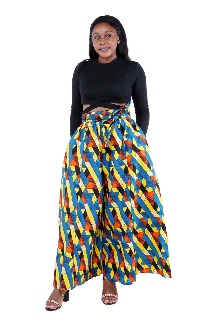 Wide Leg palazzo pant and Headwrap Set -